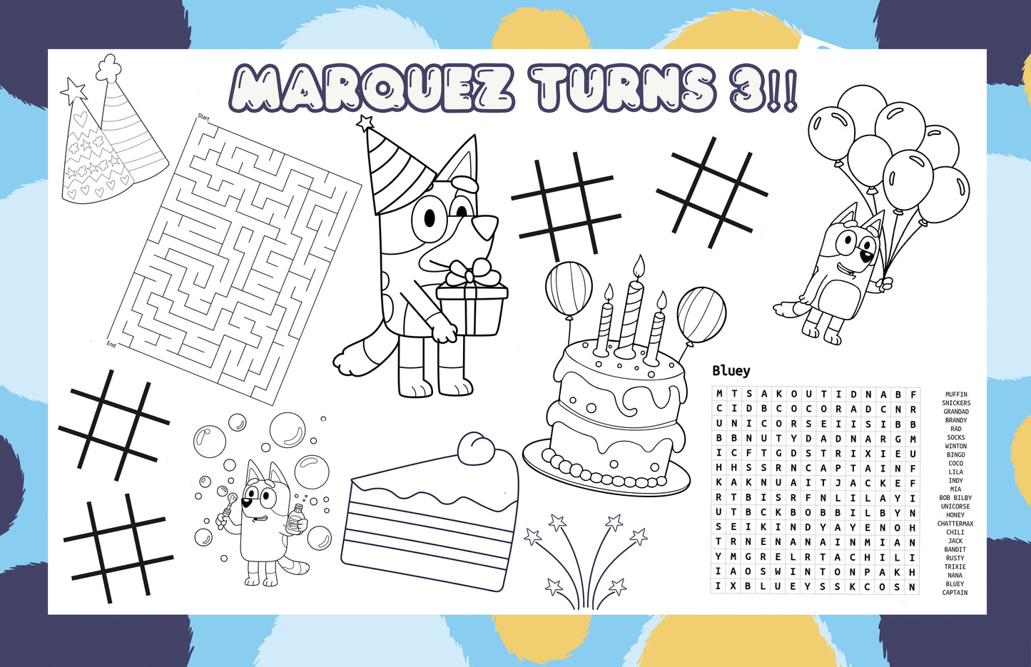 Personalized Activity Coloring Mat
