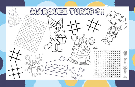 Personalized Activity Coloring Mat